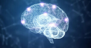 Digital brain representing AI technology.